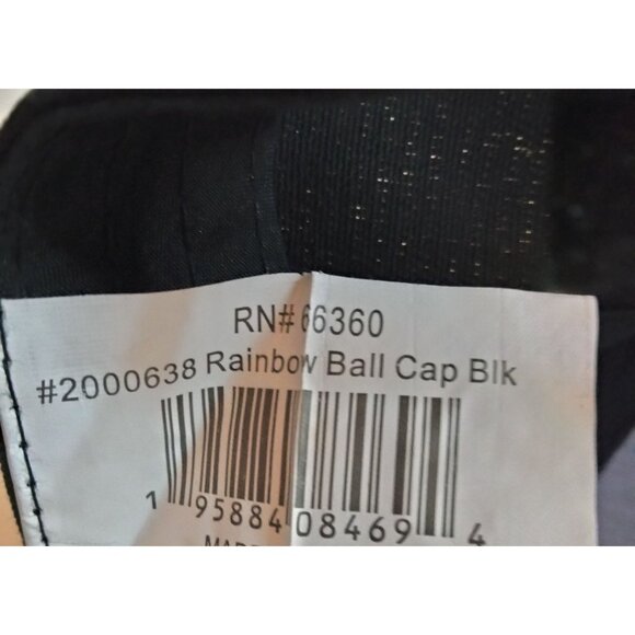 Black Rainbow Embroidered Baseball Cap Adjustable Strap Gay Pride LGBTQ - Picture 6 of 6